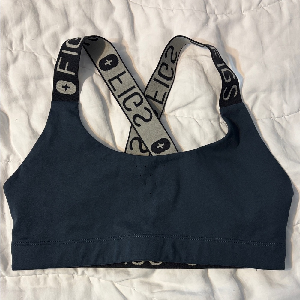 Figs Navy Sports Bra XS